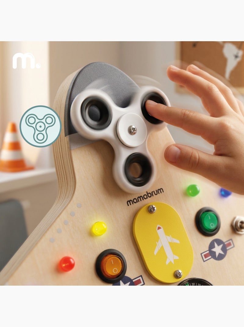 Busy board in legno aereo con 10 led per bambini mamabrum N/D - Kiabi