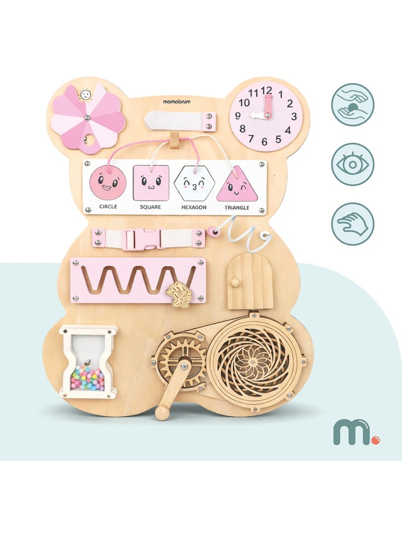 Busy board in legno orsetto rosa montessori teddy board mamabrum N/D - Kiabi