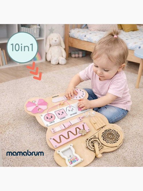 Busy board in legno orsetto rosa montessori teddy board mamabrum - Kiabi