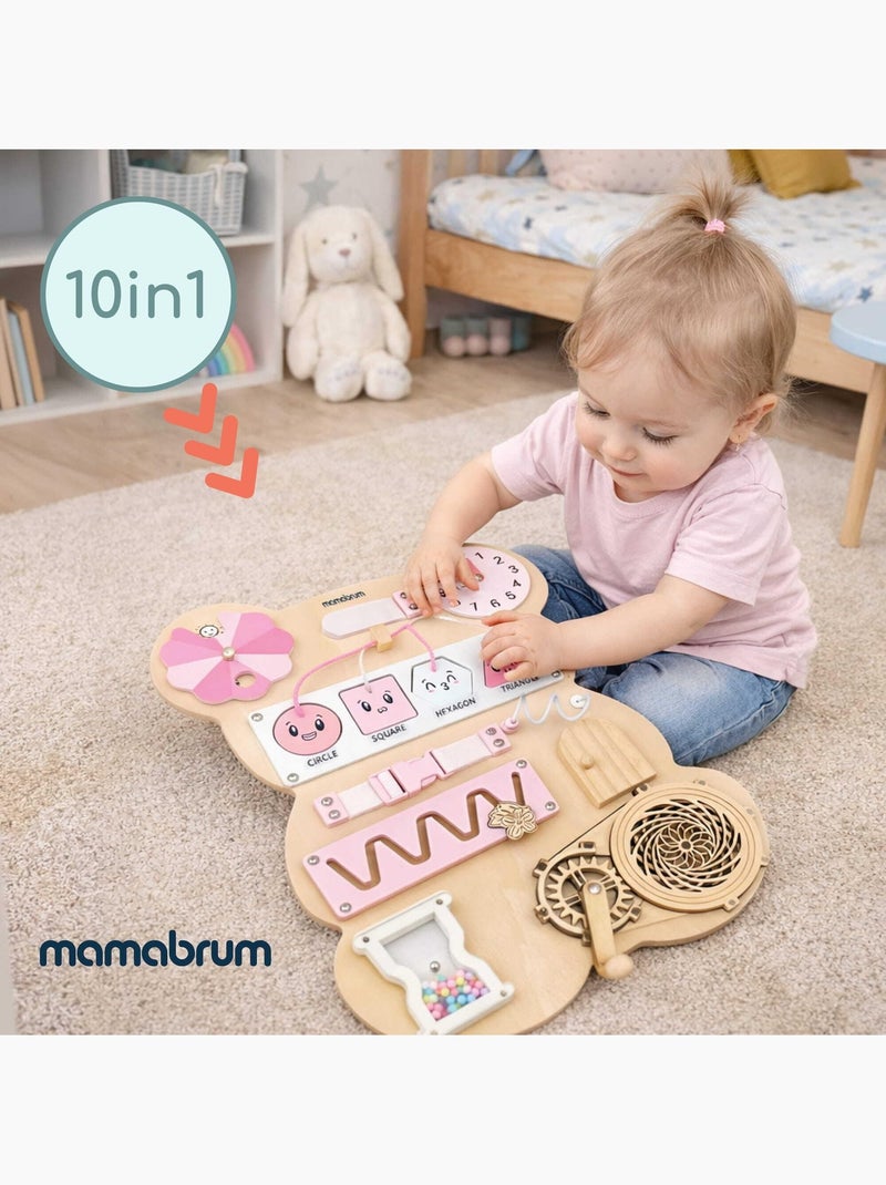 Busy board in legno orsetto rosa montessori teddy board mamabrum N/D - Kiabi