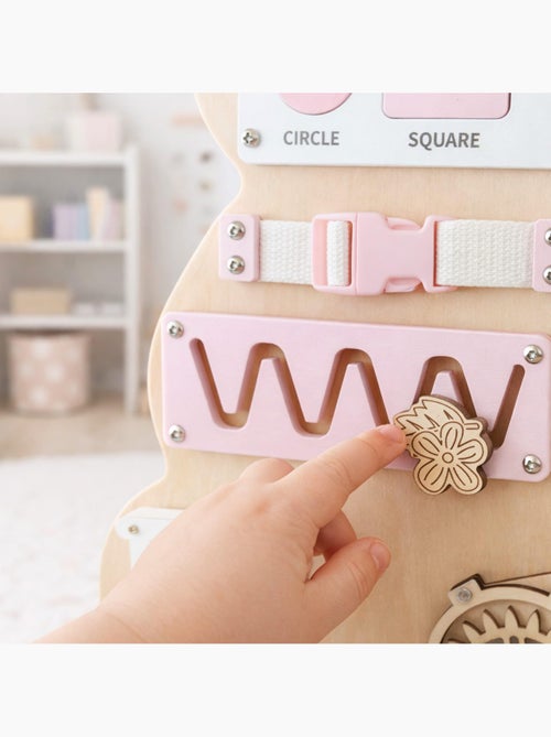 Busy board in legno orsetto rosa montessori teddy board mamabrum - Kiabi