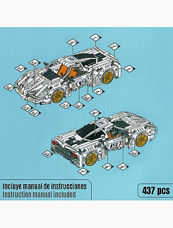 Bym auto da corsa staccabile giocattolo bianco 437 pezzi