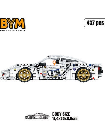 Bym auto da corsa staccabile giocattolo bianco 437 pezzi