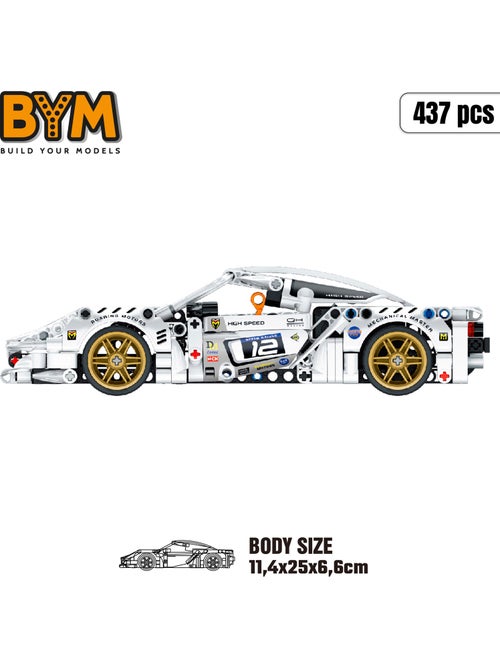 Bym auto da corsa staccabile giocattolo bianco 437 pezzi - Kiabi