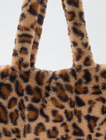 Cabas effetto pelliccia leopardata