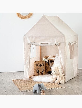 Cabina per bambini tela safari 77x115cm pino