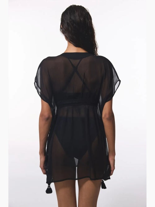 Caftano mini basic in chiffon con scollo a v penti - Kiabi