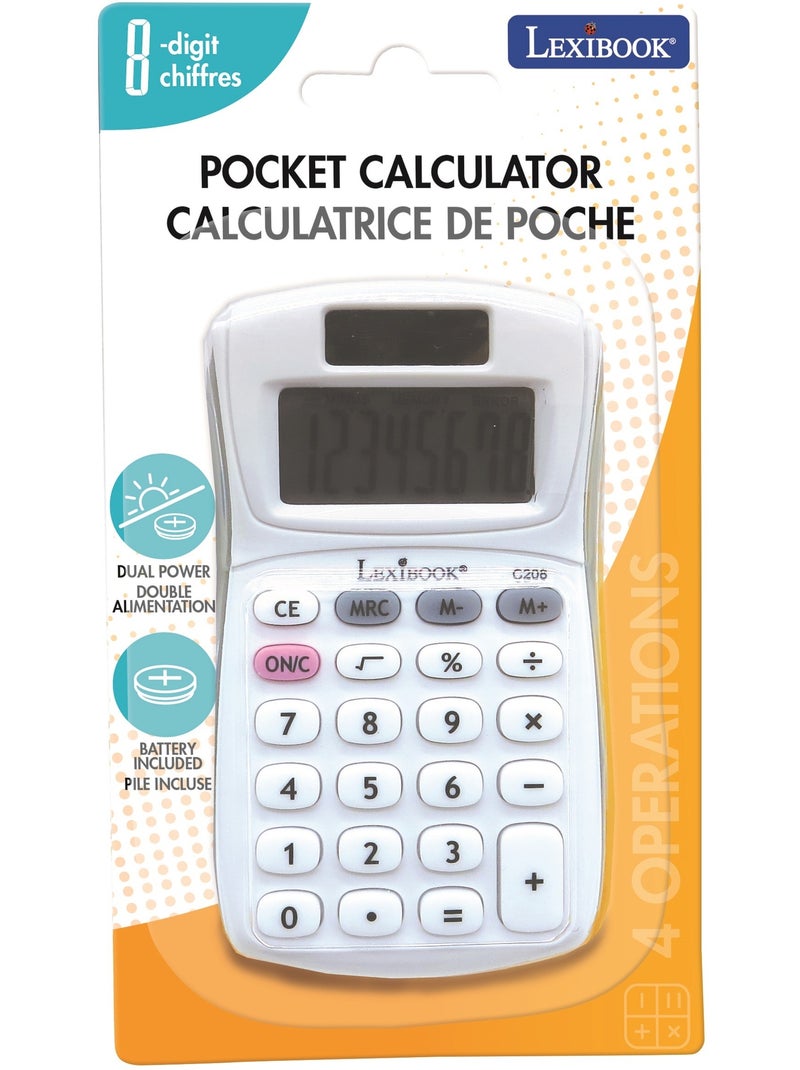 Calcolatrice tascabile a 8 cifre con finitura in gomma Bianco - Kiabi