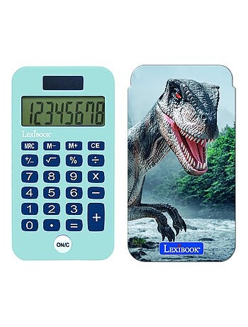 Calcolatrice tascabile a 8 cifre Dinosauro con coperchio di protezione