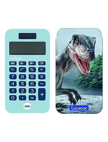 Calcolatrice tascabile a 8 cifre Dinosauro con coperchio di protezione