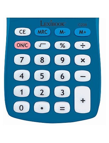 Calcolatrice tascabile blu a 8 cifre con finitura in gomma