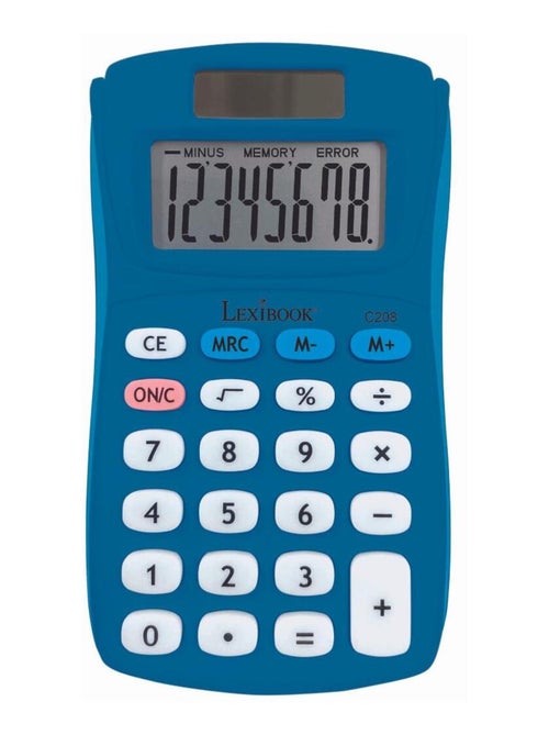 Calcolatrice tascabile blu a 8 cifre con finitura in gomma - Kiabi