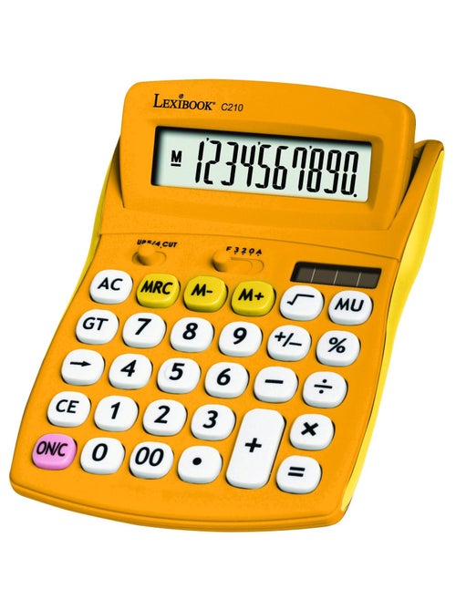 Calcolatrice tascabile gialla a 10 cifre con angolo dello schermo regolabile e finitura in gomma - Kiabi
