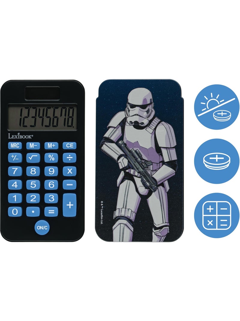 Calcolatrice tascabile Star Wars 8 cifre con custodia protettiva Nero - Kiabi