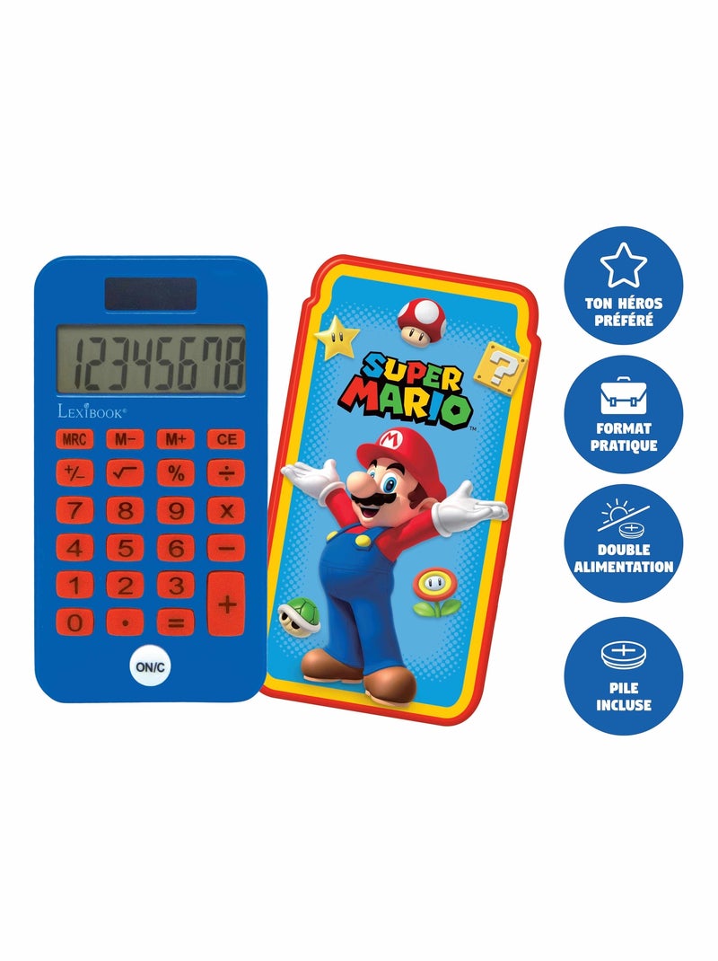 Calcolatrice tascabile Super Mario a 8 cifre con copertura di protezione Blu - Kiabi