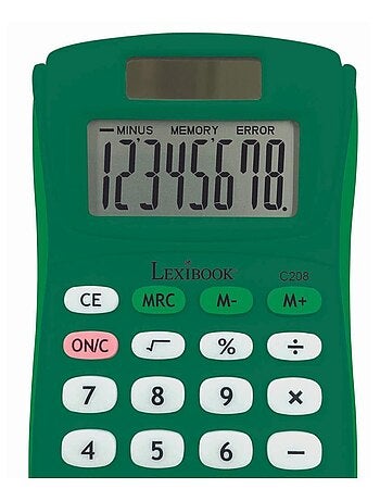 Calcolatrice tascabile verde a 8 cifre con finitura in gomma