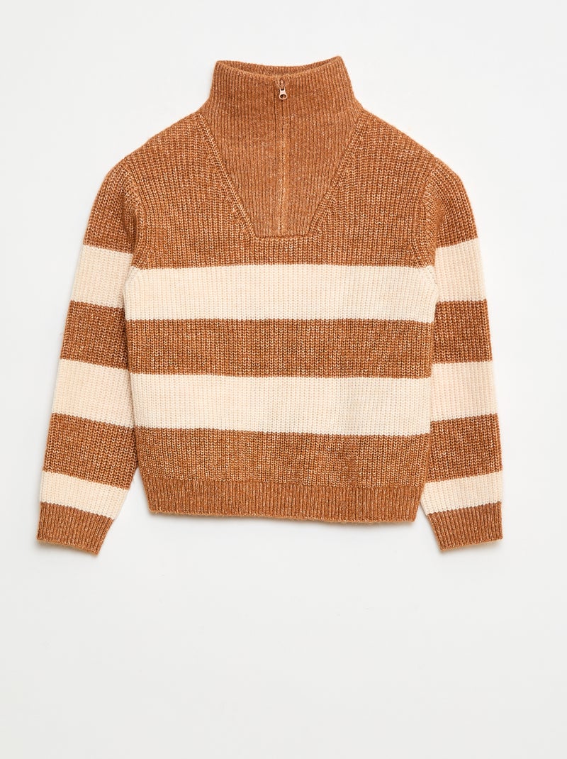 Caldo maglione a righe Marrone - Kiabi