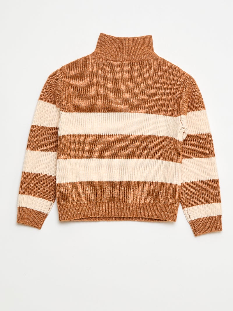 Caldo maglione a righe Marrone - Kiabi