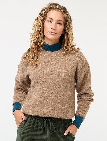 Caldo maglione in maglia mouliné