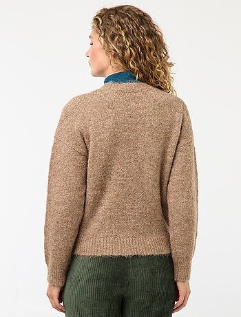 Caldo maglione in maglia mouliné