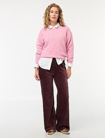 Caldo maglione in maglia mouliné