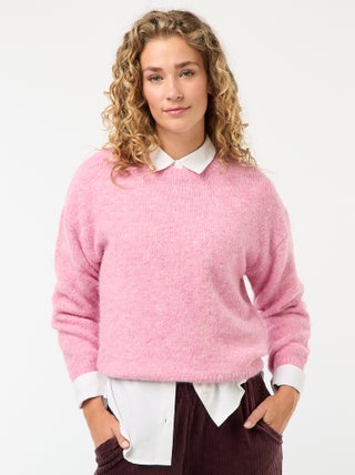 Caldo maglione in maglia mouliné