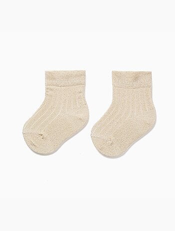 Calze a costine con lurex e volant