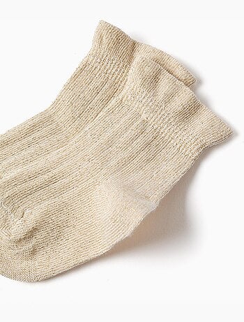 Calze a costine con lurex e volant