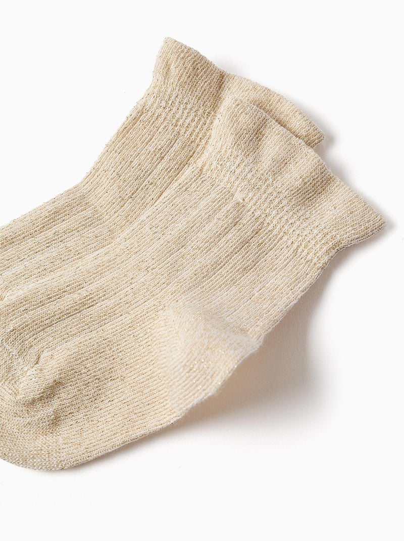 Calze a costine con lurex e volant Dorato/Oro - Kiabi