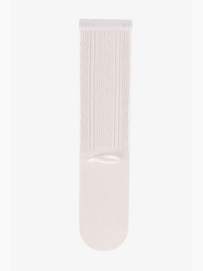 Calze al ginocchio bambina in cotone penti Bianco - Kiabi