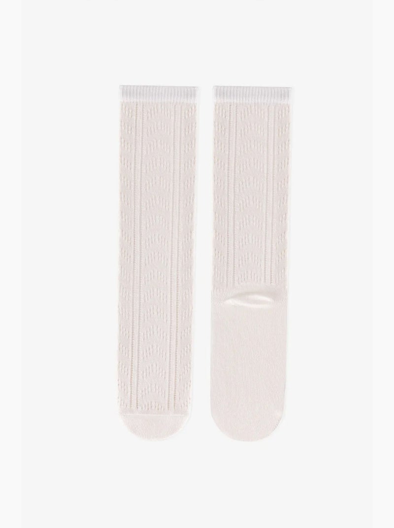 Calze al ginocchio bambina in cotone penti Bianco - Kiabi