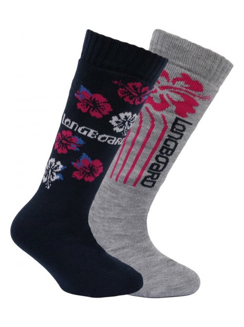 Calze alte Longboard bambina confezione da 2 - Kiabi