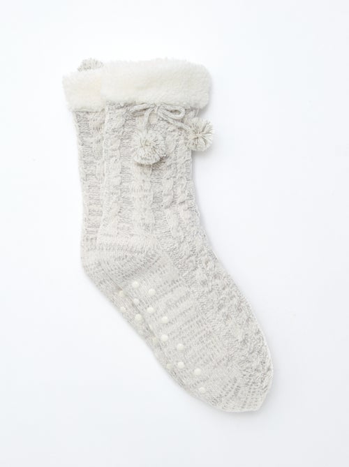 Calze calde imbottite antiscivolo - Kiabi