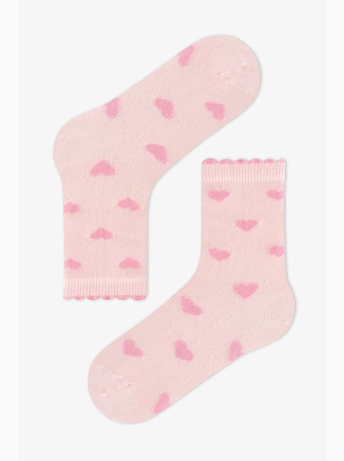 Calze corte bambina funny floreali in cotone, paio penti - Kiabi