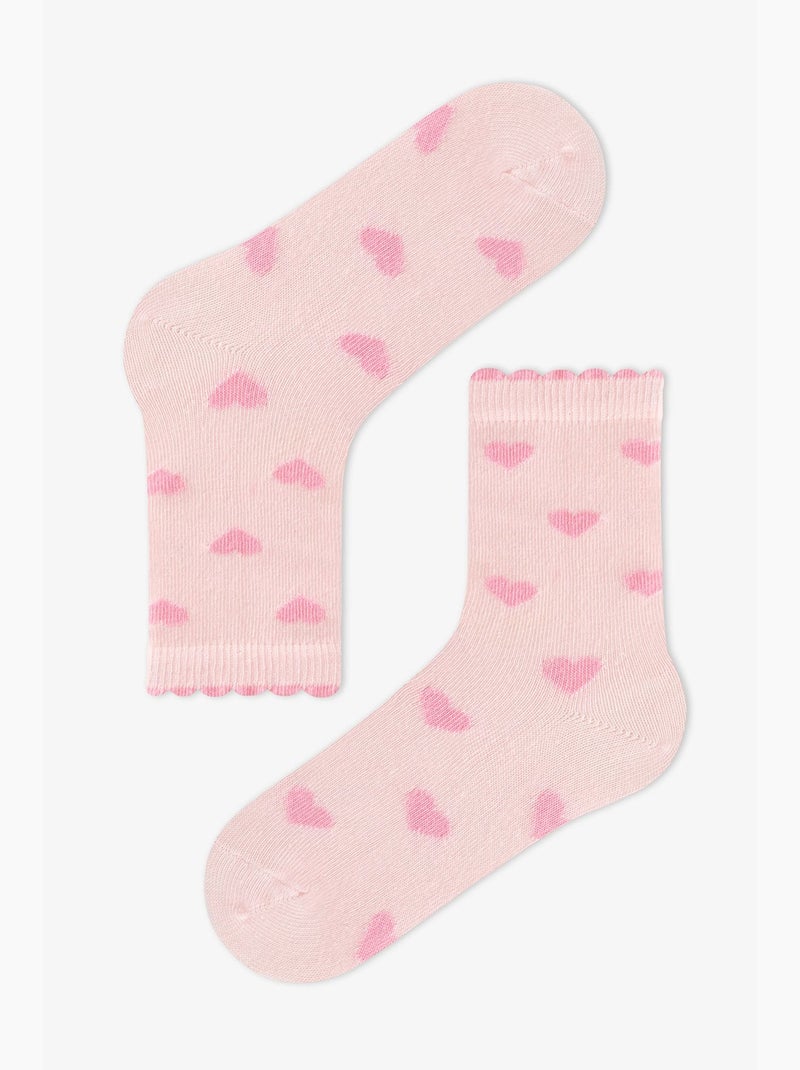 Calze corte bambina funny floreali in cotone, paio penti Rosa/Bianco - Kiabi