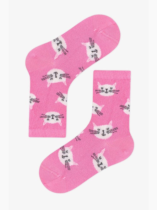 Calze corte bambina space cat con motivo gatto, 4 paia penti - Kiabi