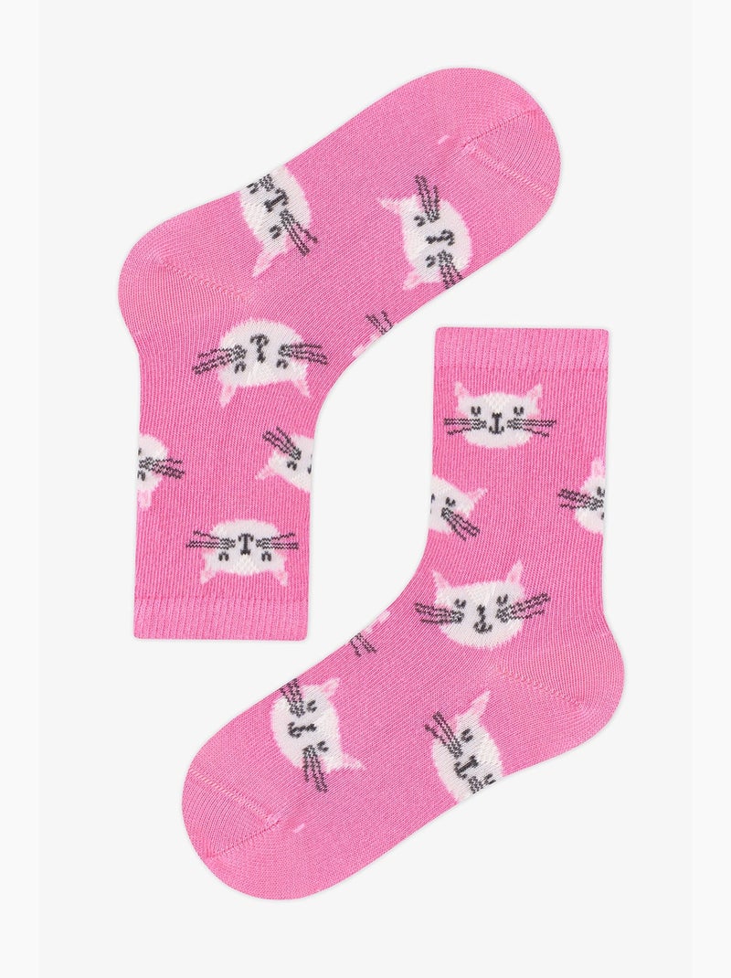Calze corte bambina space cat con motivo gatto, 4 paia penti Rosa - Kiabi