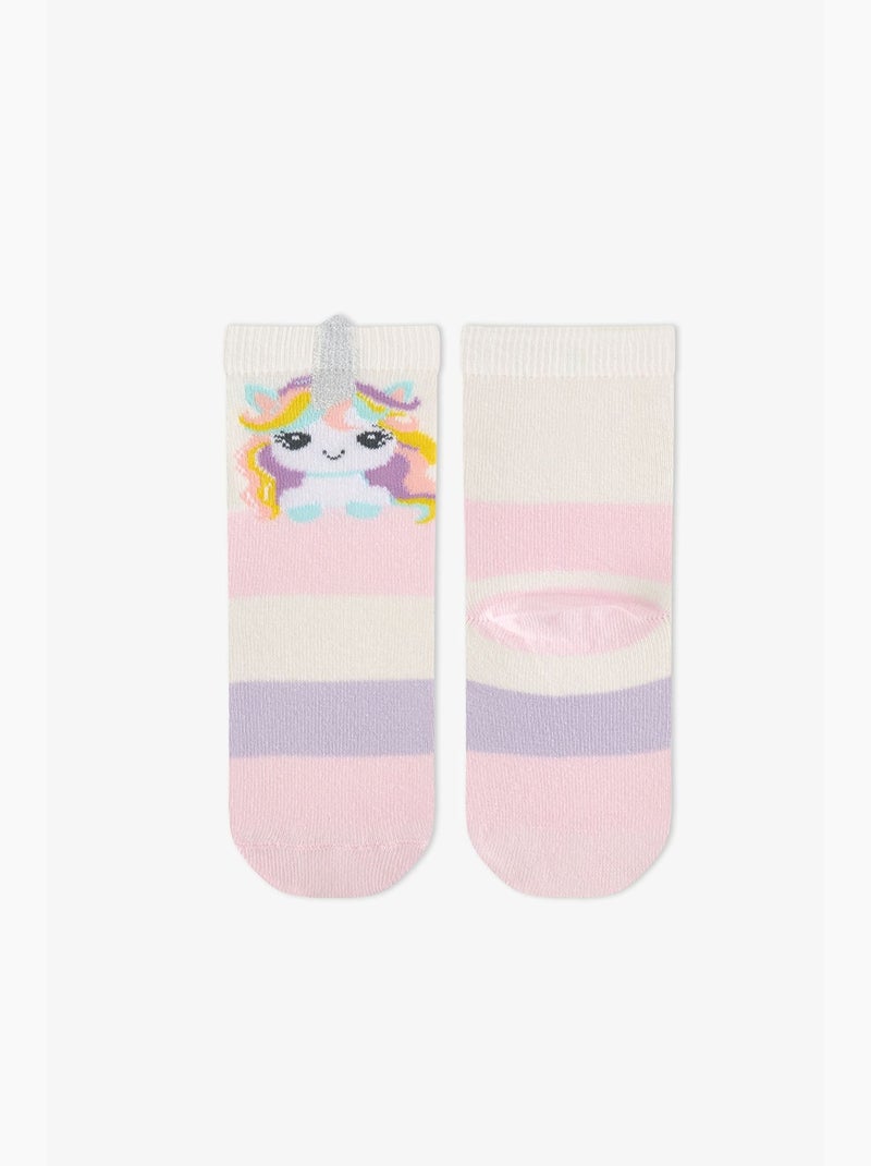 Calze corte bambina unicorn fantasy in cotone, 2 paia penti Lavanda - Kiabi