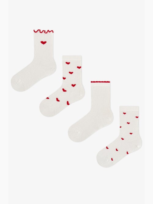 Calze corte cuore in cotone, 2 paia, bambina penti - Kiabi