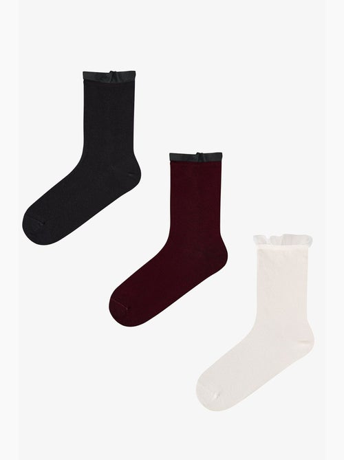 Calze corte doppio paio in tulle e cotone penti - Kiabi
