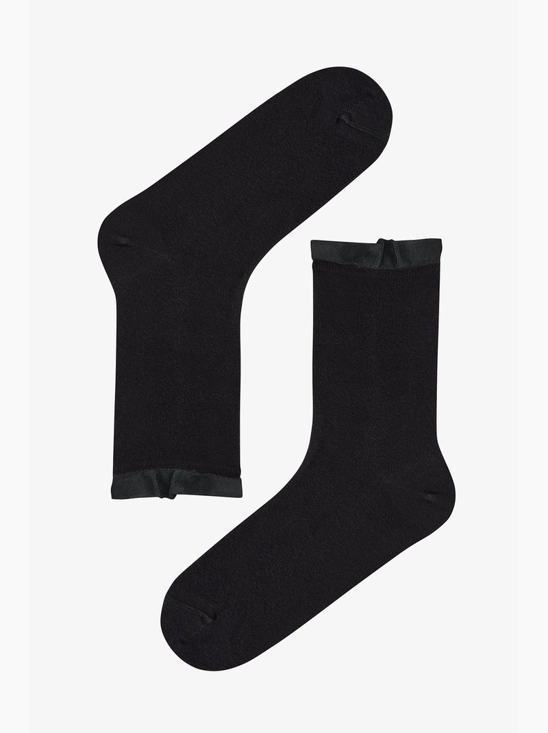 Calze corte doppio paio in tulle e cotone penti Nero Rosso Bianco - Kiabi