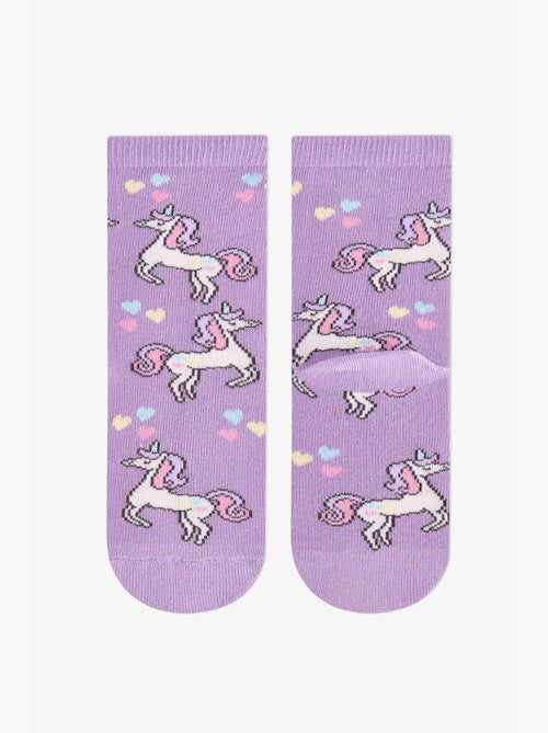 Calze corte in cotone unicorno bambina, paio penti - Kiabi
