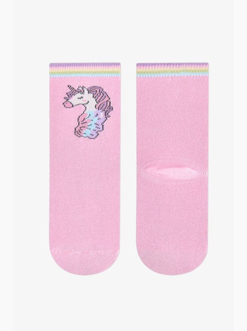 Calze corte in cotone unicorno bambina, paio penti - Kiabi