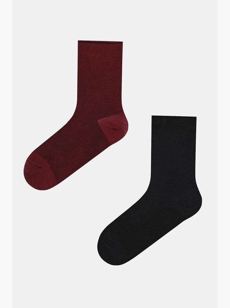 Calze corte jacquard comode penti Nero Rosso - Kiabi