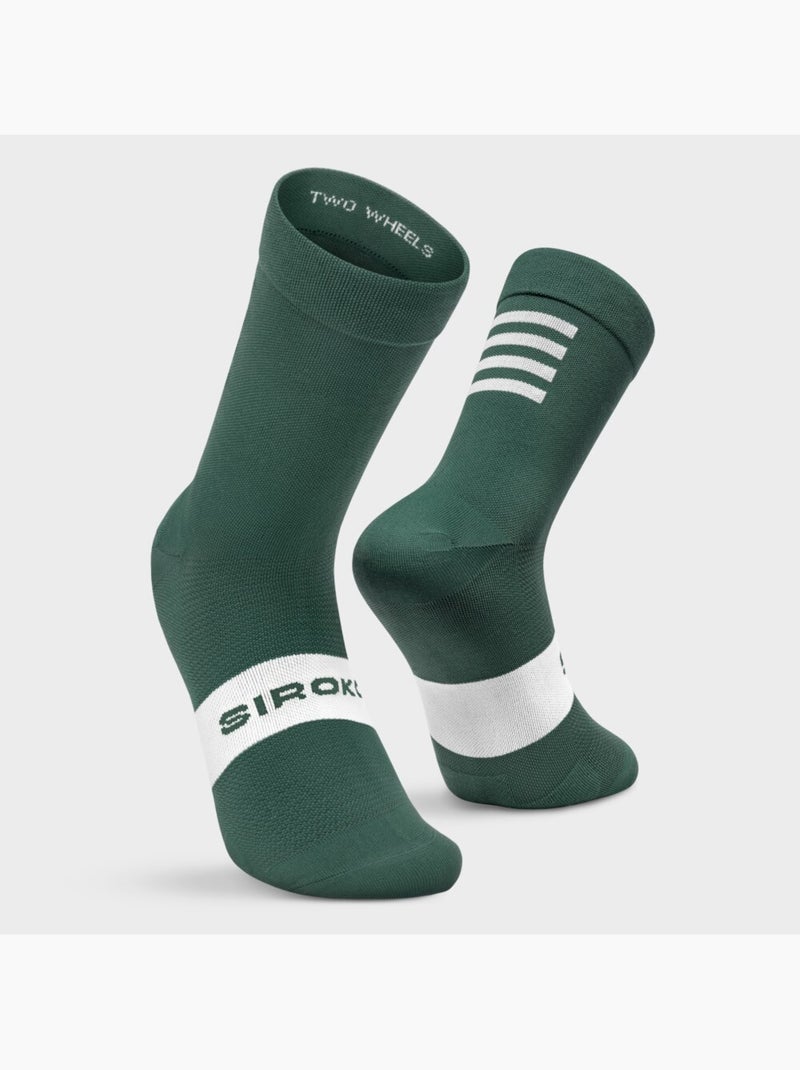 Calze da ciclismo ciclismo uomo e donna s1  alpe d'huez Verde scuro - Kiabi