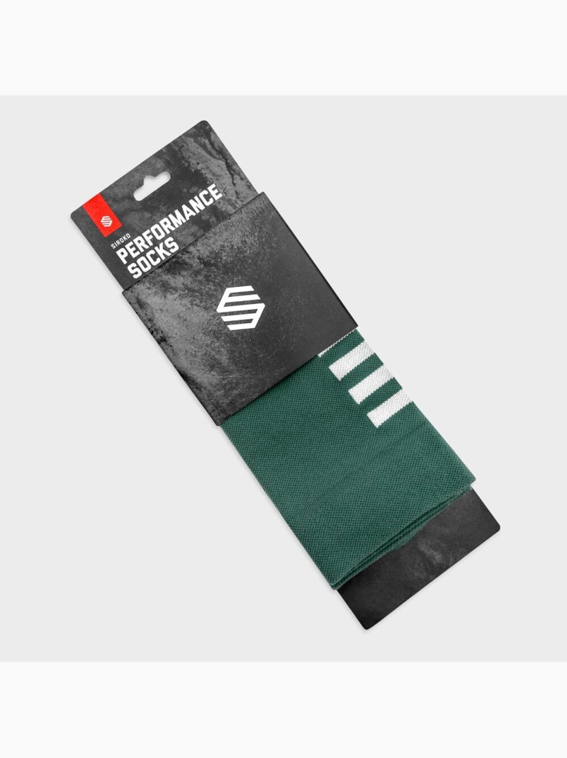 Calze da ciclismo ciclismo uomo e donna s1  alpe d'huez Verde scuro - Kiabi