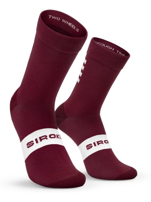Calze da ciclismo ciclismo uomo e donna s1 burgundy - Kiabi