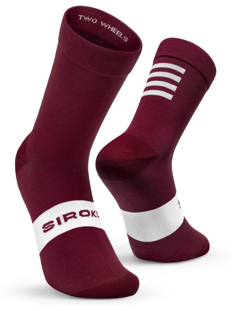 Calze da ciclismo ciclismo uomo e donna s1 burgundy Rosso - Kiabi