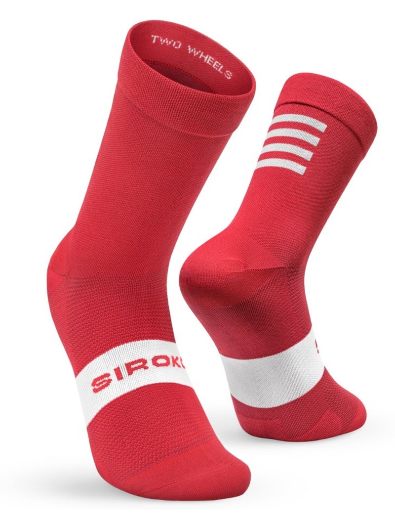 Calze da ciclismo ciclismo uomo e donna s1  flamme rouge Rosso - Kiabi