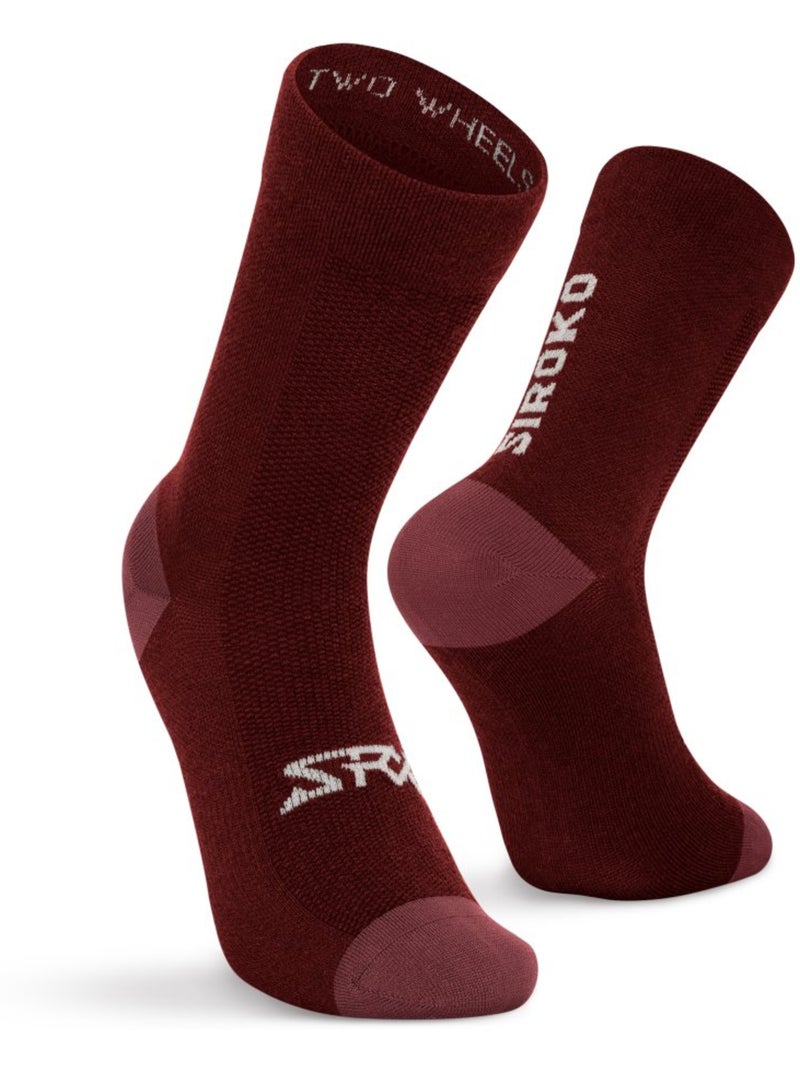 Calze da ciclismo con lana merino ciclismo uomo e donna srx aravis Rosso - Kiabi